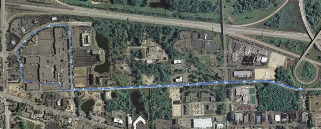 Super 5K 2009 020.jpg - The course from the Garmin GPS.